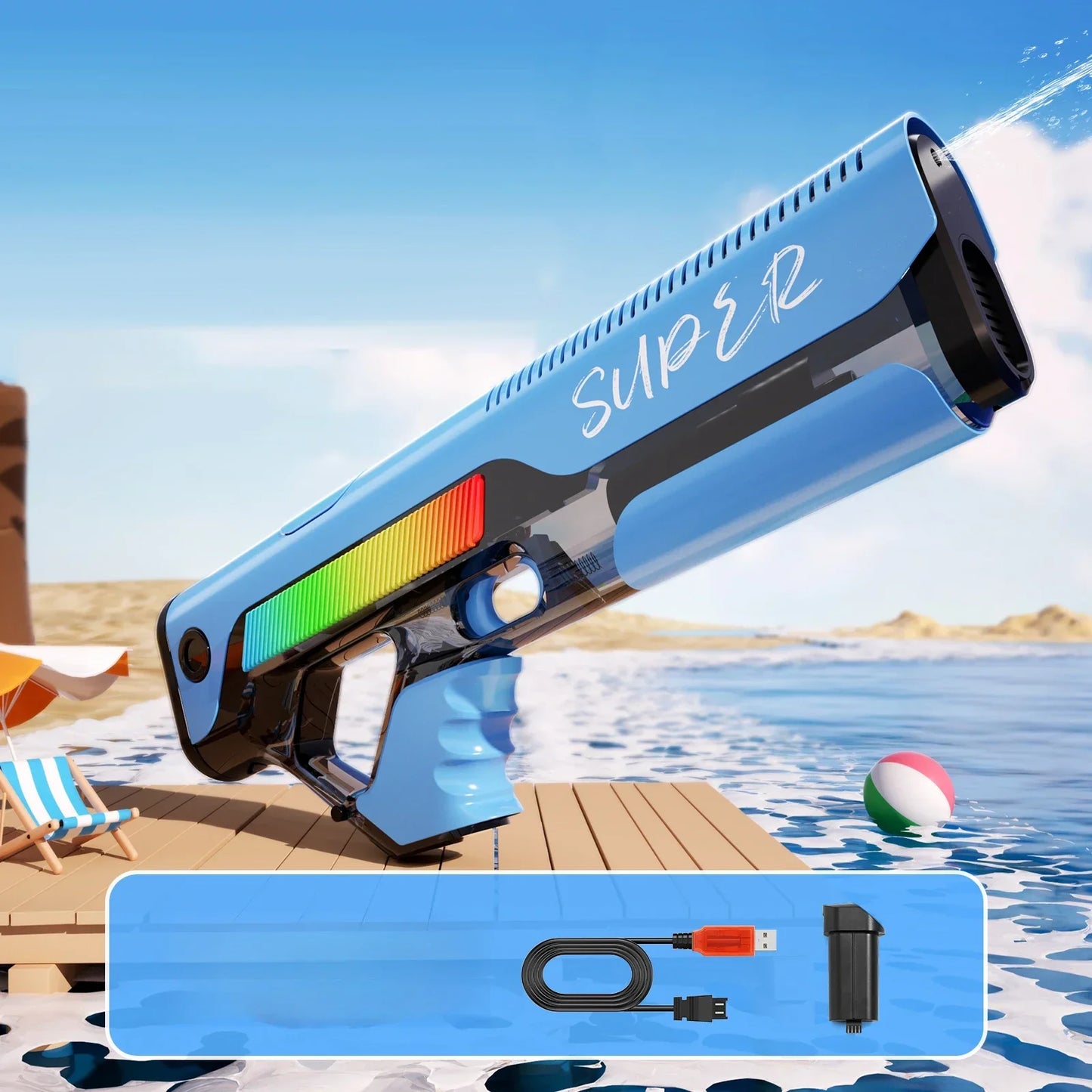 Electric Water Guns for Adults Powerful Squirt Automatic Water Suction Water Blasters Summer Outdoor Beach Toy for Children Gift