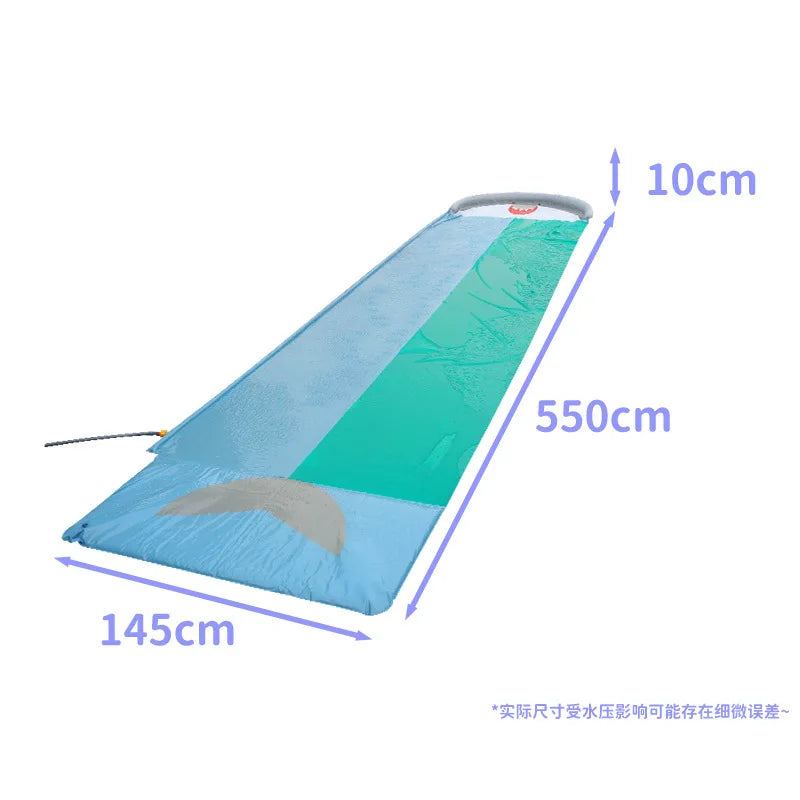 Summer Outdoor Home Water Play Whale Water Slide Water Toy Spray Slide for Two Children Outdoor Spray Pad