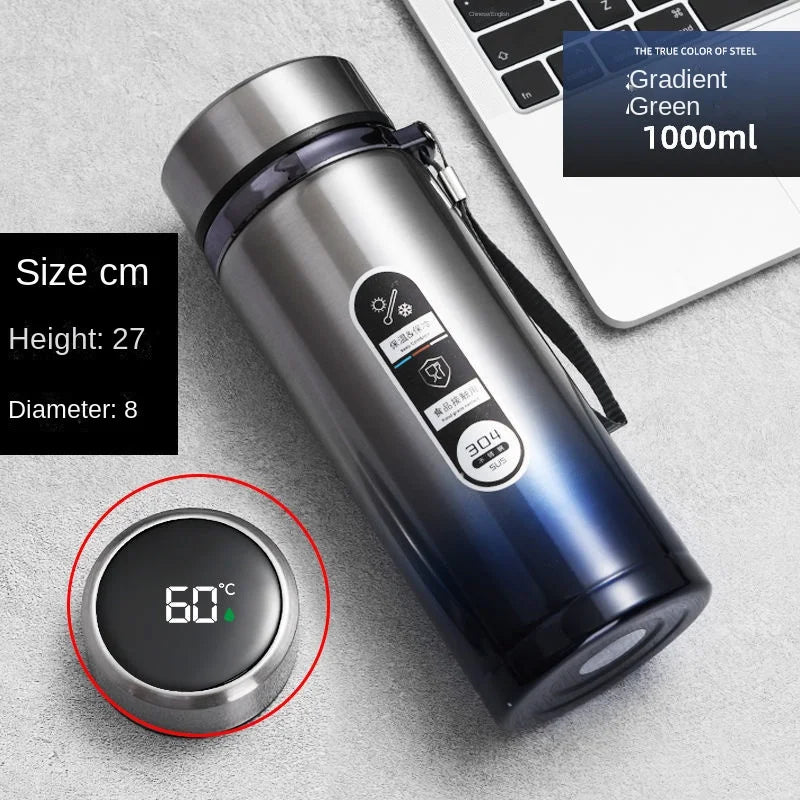 500ML-1Liter Stainless Steel Thermos Bottle with LED Temperature Display Sus304 Tea Water Bottle Vacuum Flask Portable Cups