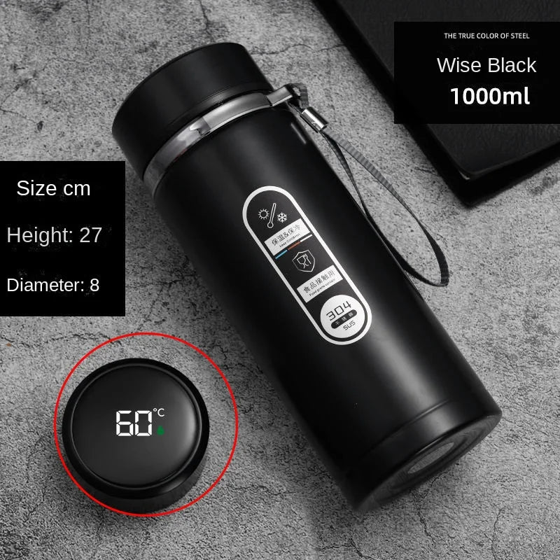 500ML-1Liter Stainless Steel Thermos Bottle with LED Temperature Display Sus304 Tea Water Bottle Vacuum Flask Portable Cups