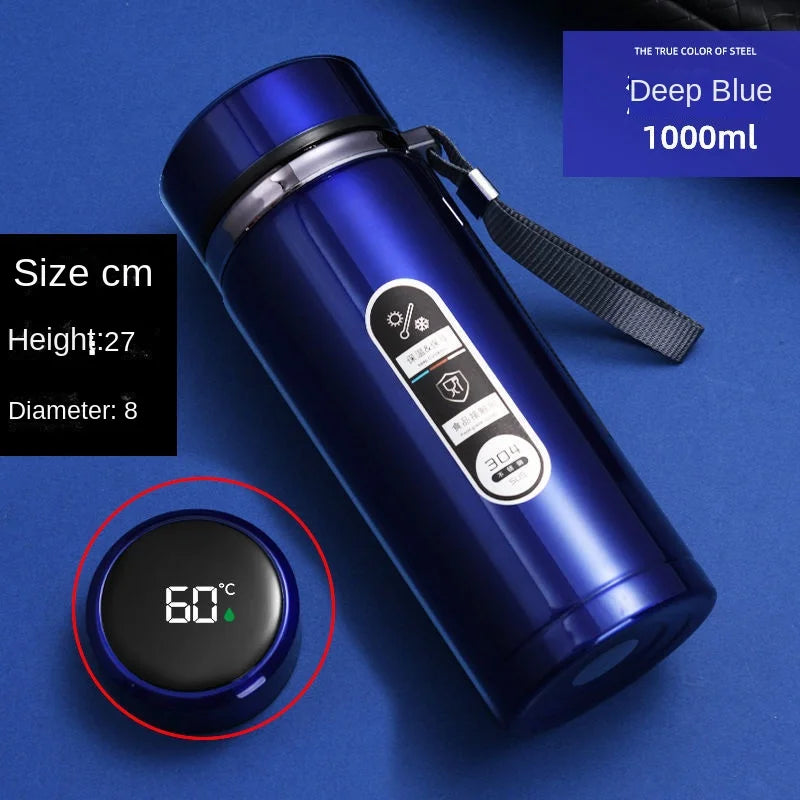 500ML-1Liter Stainless Steel Thermos Bottle with LED Temperature Display Sus304 Tea Water Bottle Vacuum Flask Portable Cups