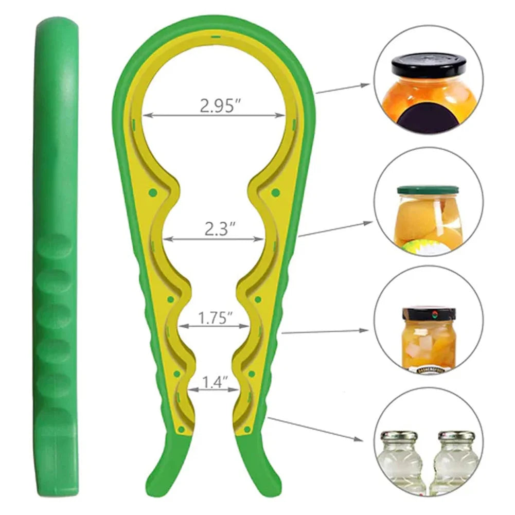 1PCS Jar Opener 4-in-1 Multifunction Screw Cap Jar Lid Openers Manual Tool Can Opener Bottle Can Lid Grip Wrench Kitchen Gadgets