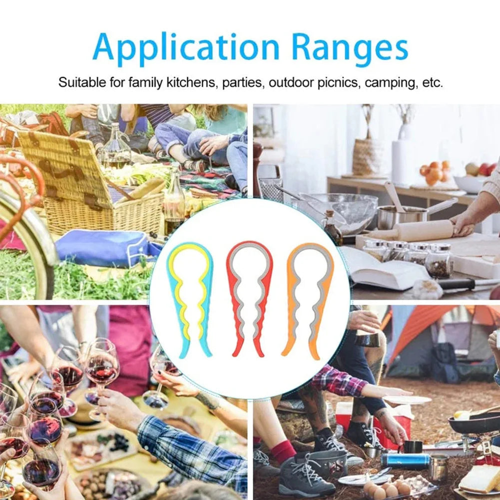 1PCS Jar Opener 4-in-1 Multifunction Screw Cap Jar Lid Openers Manual Tool Can Opener Bottle Can Lid Grip Wrench Kitchen Gadgets