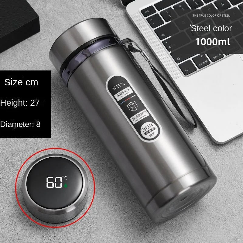 500ML-1Liter Stainless Steel Thermos Bottle with LED Temperature Display Sus304 Tea Water Bottle Vacuum Flask Portable Cups