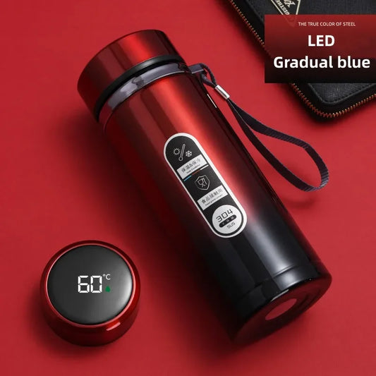 500ML-1Liter Stainless Steel Thermos Bottle with LED Temperature Display Sus304 Tea Water Bottle Vacuum Flask Portable Cups