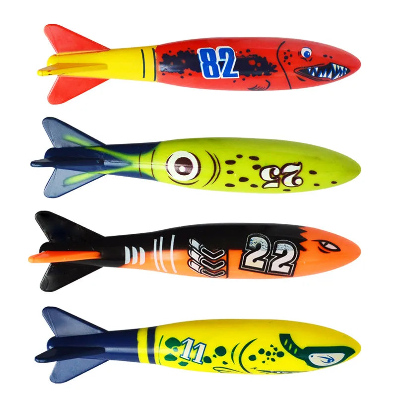 Kids Summer Shark Rocket Throwing Toy Swimming Pool Dive Game Water Fun Games Pool Toys Baby Water Educational Bath Toys Gifts