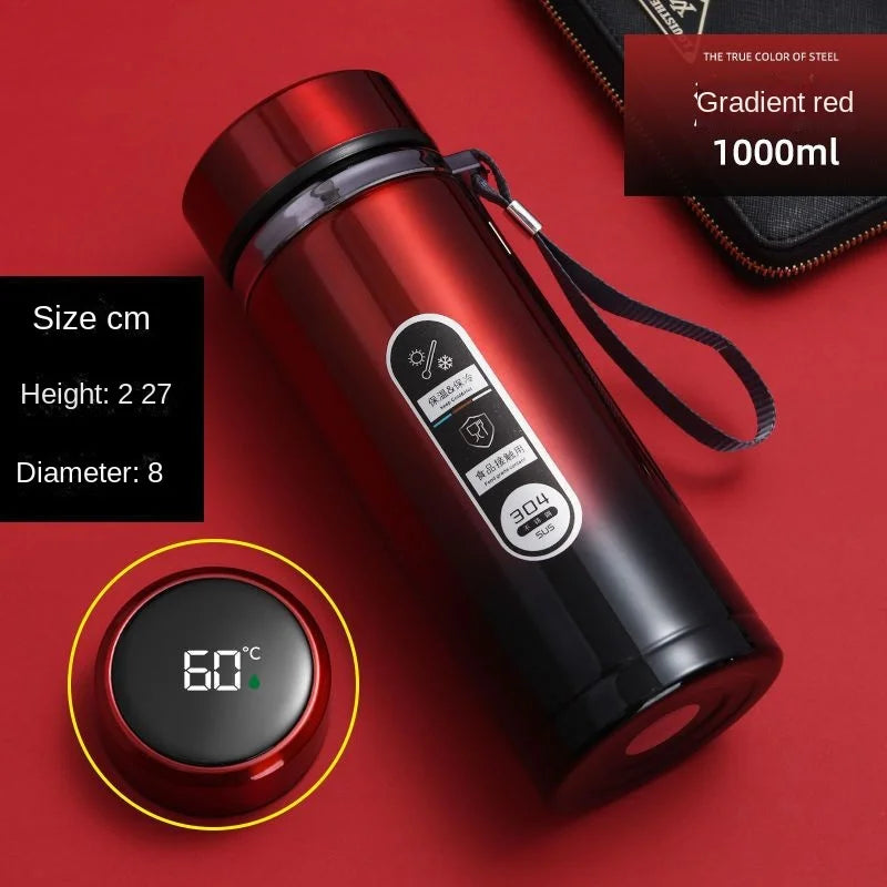 500ML-1Liter Stainless Steel Thermos Bottle with LED Temperature Display Sus304 Tea Water Bottle Vacuum Flask Portable Cups